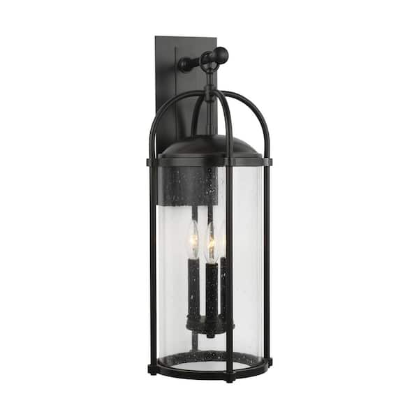 Generation Lighting Dakota 3-Light Espresso Outdoor 24.75 in. Wall Lantern Sconce