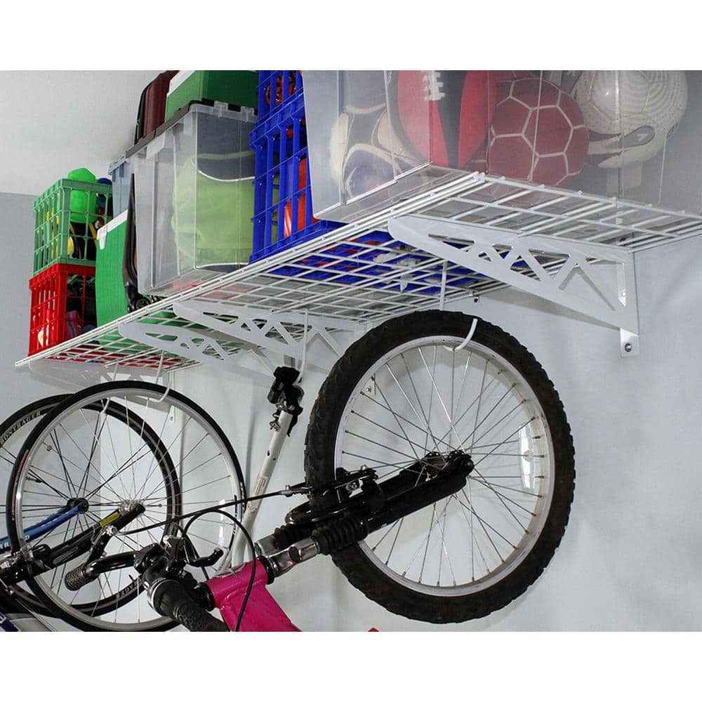White Powder Coated Heavy Duty Garage Wall Shelf Set