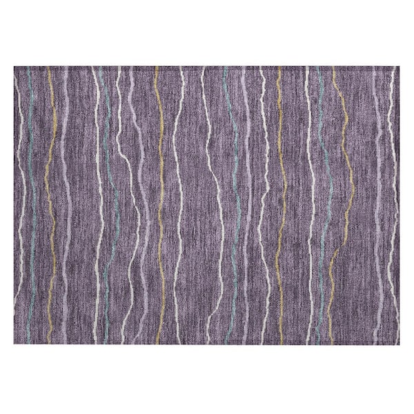 Chantille Machine Washable Indoor/Outdoor Abstract ACN2974 Plum 3 ft. x 4 ft. Area Rug