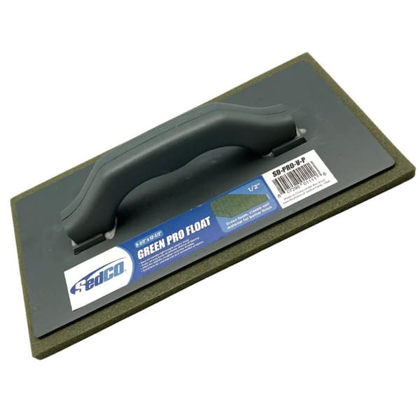 Sedco 12-1/2 in. x 5-1/2 in. Green Rubber Concrete Hand Float with PVC Handle
