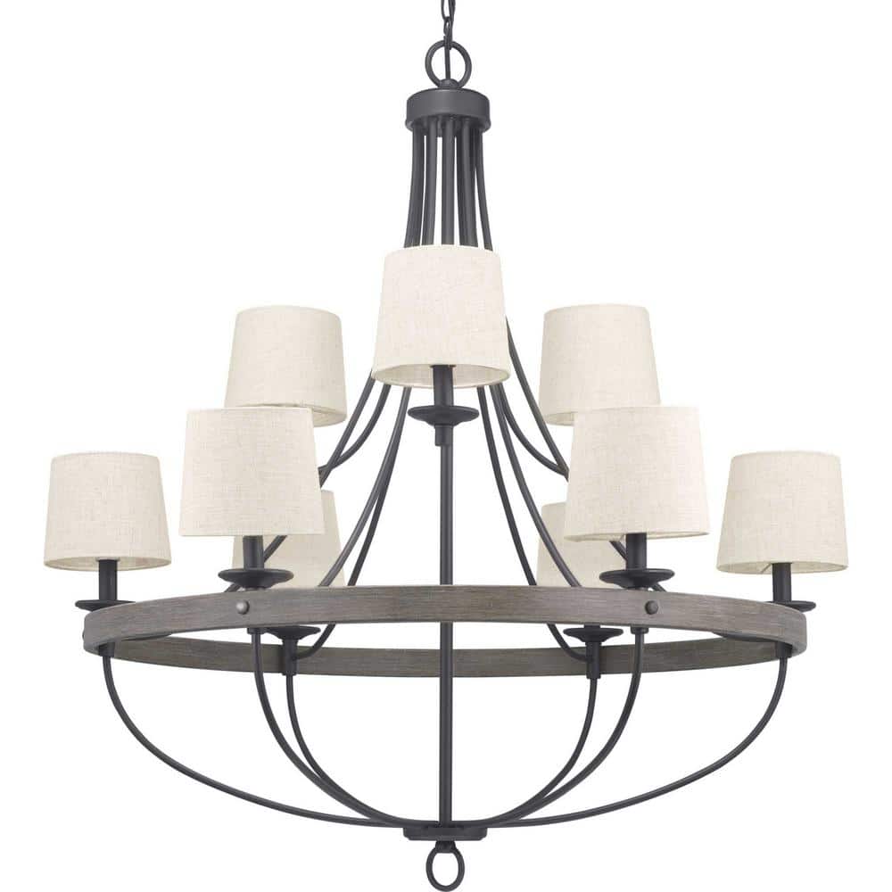 Gulliver Graphite Black Two-Tier 9-Light Chandelier