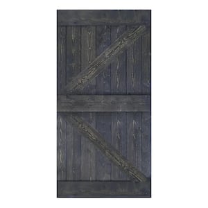 K Style 42 in. x 84 in. Carbon Gray Finished Solid Wood Sliding Barn Door Slab - Hardware Kit Not Included