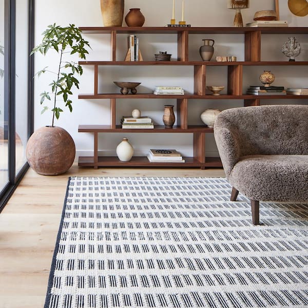 Parker Check Textured Ivory 9 ft. x 12 ft. Area Rug