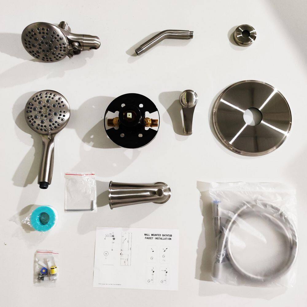 Brushed Nickel Multi-Head Wall Mounted Shower System