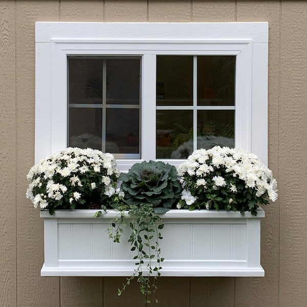 Cape Cod 36 in. x 11 in. Self-Watering White Polyethylene Window Box