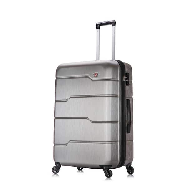 DUKAP Rodez Lightweight Hardside Large Checked Spinner Suitcase - Silver