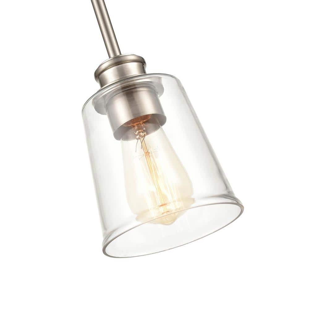 Forsyth 5" Brushed Nickel Glass Mini Pendant Light