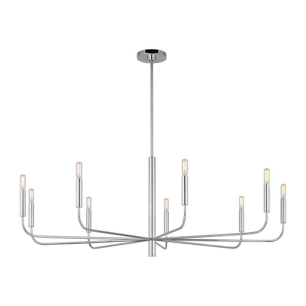 Brianna Polished Nickel 48" Modern Minimalist Chandelier