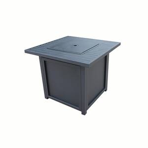 28 in. Black Square Steel Fire Pit Table