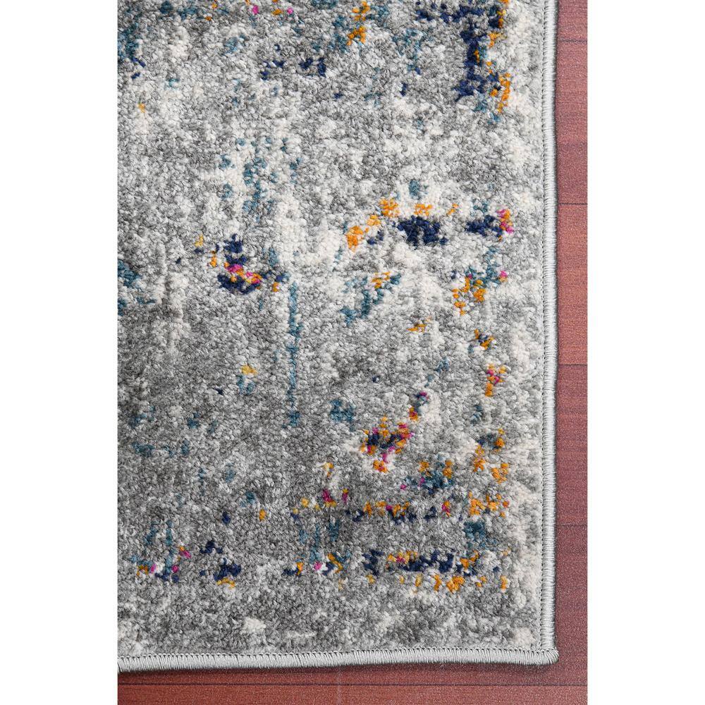 Gray Rectangular 5' x 7' Synthetic Stain-Resistant Area Rug