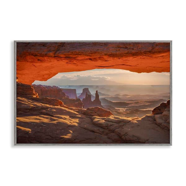 Stupell Industries Under Canyon Rocks View by Marty Hulsebos Gray Framed Nature Giclee Art Print 20 in. x 30 in.