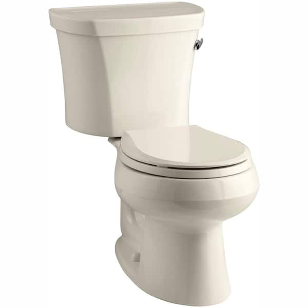 KOHLER Wellworth 14 in. Rough-In 2-piece 1.28 GPF Single Flush Round Toilet in Almond