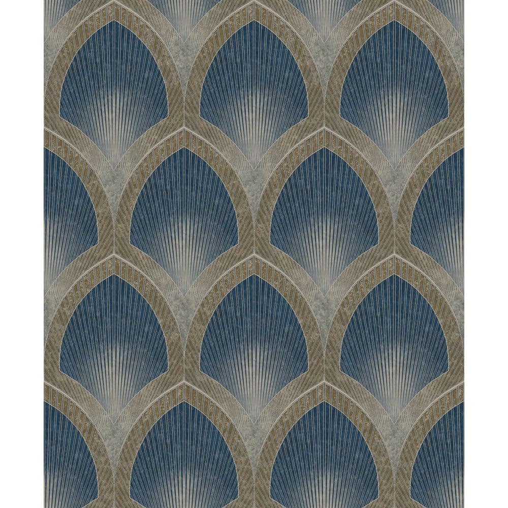 Special FX 2 Collection Navy Nouveau Scallop Metallic Finish Vinyl on Non-W