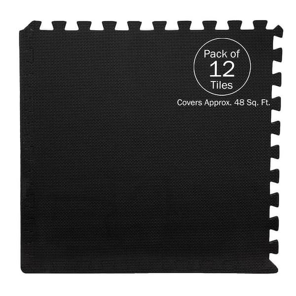 Stalwart 0.5-in W x 24-in L x 0.5-in T Interlocking Foam Gym Floor Tile (48-sq ft) (12-Pack)