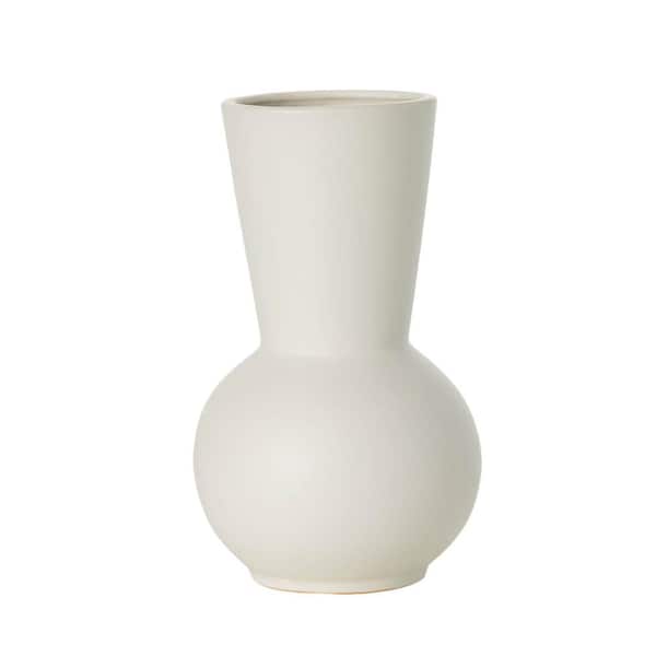 SULLIVANS 12 in. Modern Matte White Gourd Vase, Ceramic