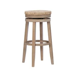 Mesquite Natural Wire Brushed Barstool with Swivel Seagrass Seat