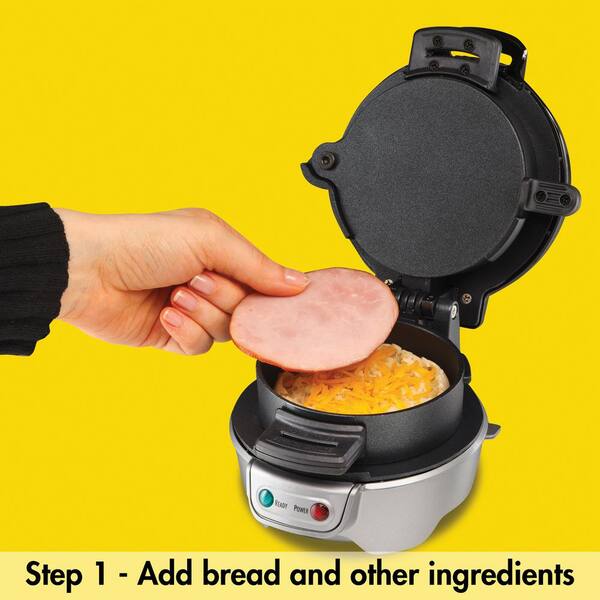 Hamilton Beach 600 W Silver Non Stick Breakfast Sandwich Maker 25475 The Home Depot