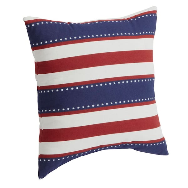 16 in. x 16 in. Americana Stripes Outdoor Throw Pillow