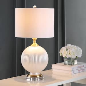 Lucette 26.5 in. White Glass/Crystal LED Table Lamp