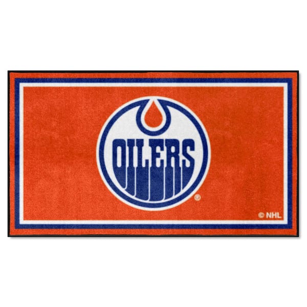FANMATS Edmonton Oilers Orange 3 ft. x 5 ft. Plush Area Rug