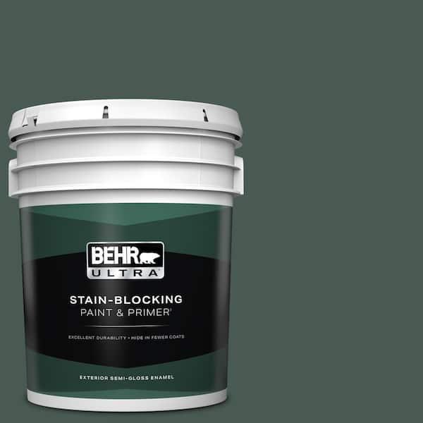 BEHR ULTRA 5 gal. #S420-7 Secluded Woods Semi-Gloss Enamel Exterior Paint & Primer