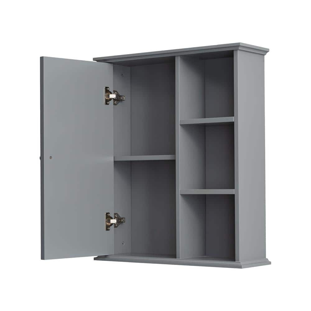 23.6 in. W x 7 in. D x 27.6 in. H Bathroom Gray Linen Cabinet