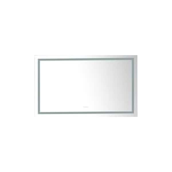 AOPSPS 33 in. W x 77 in. H Large Rectangular Frameless LED Light Wall Bathroom Vanity Mirror in Silver