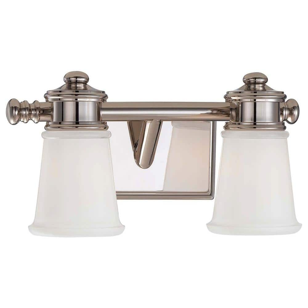 Minka Lavery 2 Light Polished Nickel Bath And Vanity Light 4532 613 The Home Depot