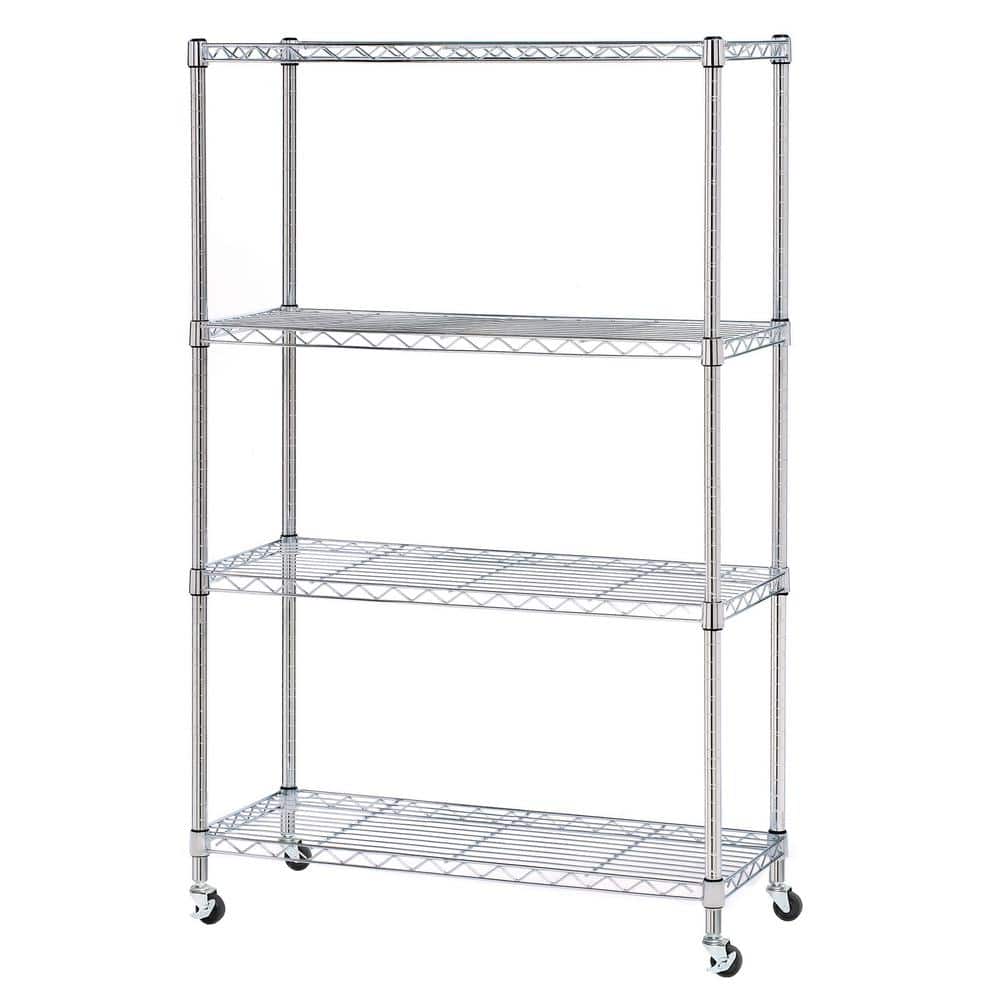 Seville Classics 4-Tier Steel Wire Shelving System in Zinc