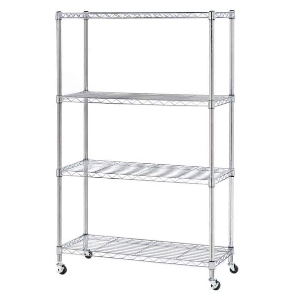 Seville Classics 4-Tier Steel Wire Shelving System in Zinc (36 in. W x 14 in. D x 56.5 in. H)