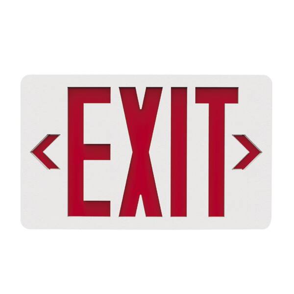 HALCO LIGHTING TECHNOLOGIES Evade 120-Volt/277-Volt Integrated LED White with Red Exit Sign