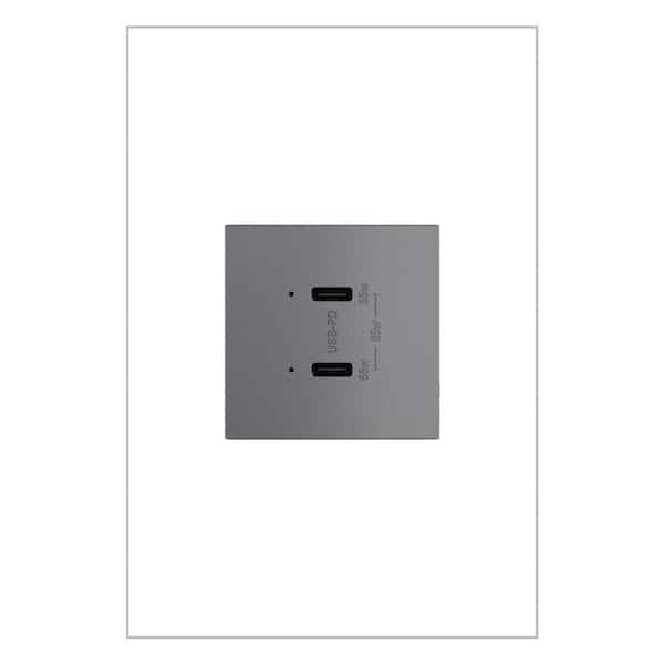 adorne Ultra-Fast Plus 65W Power Delivery USB Type-C/C Outlet, Magnesium