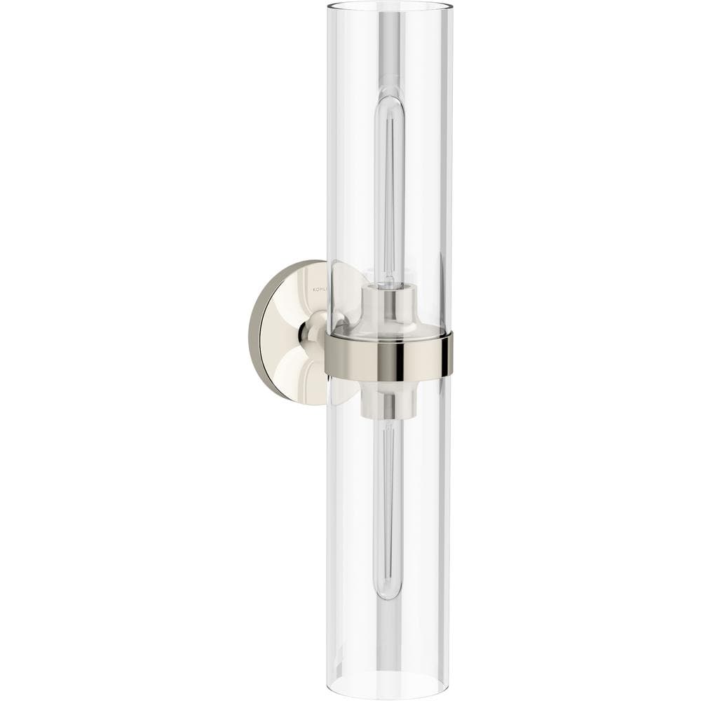 Polished Nickel 22" Direct Wired Glass Sconce