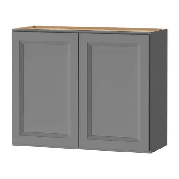 PELHAM & WHITE Keyport Shaker 30 in. W x 12 in. D x 24 in. H Charcoal Plywood Tool-Free Ready To Assemble Wall Bridge Kitchen Cabinet