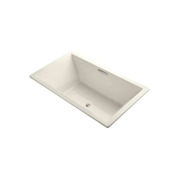 KOHLER Underscore 6 ft. Air Bath Tub in Biscuit