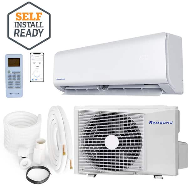 12,000 BTU SEER 19 1+Ton Wi-Fi Ductless Mini Split Air Conditioner and Heat Pump -230-Volt/60Hz+25 Ft Line Set Kit