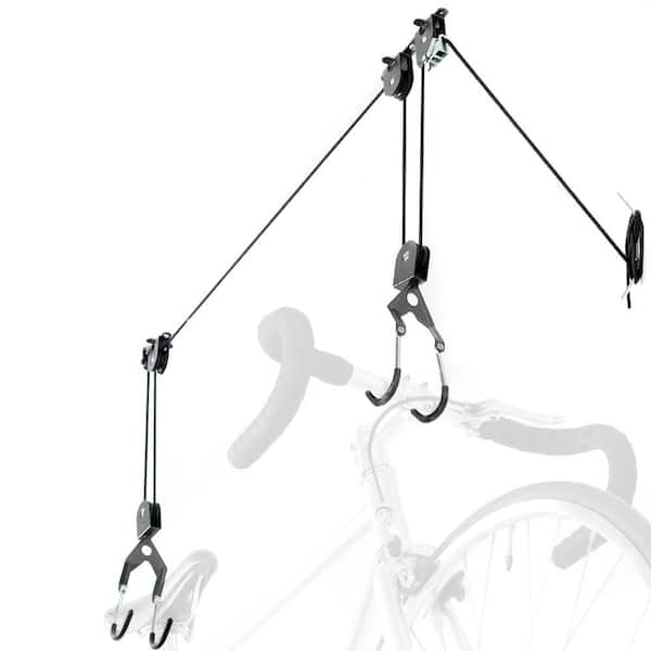 bicycle hoist ceiling rack with pulleys