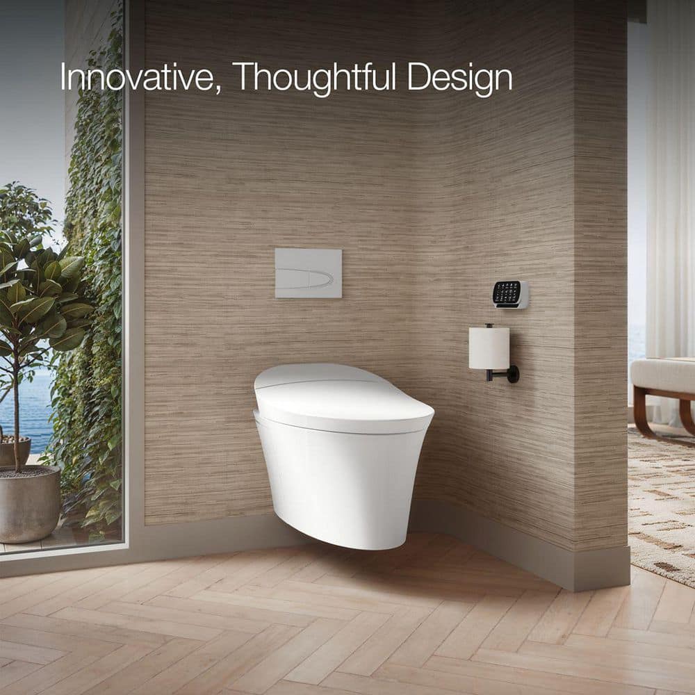 White Wall-Mounted Dual Flush High Efficiency Toilet