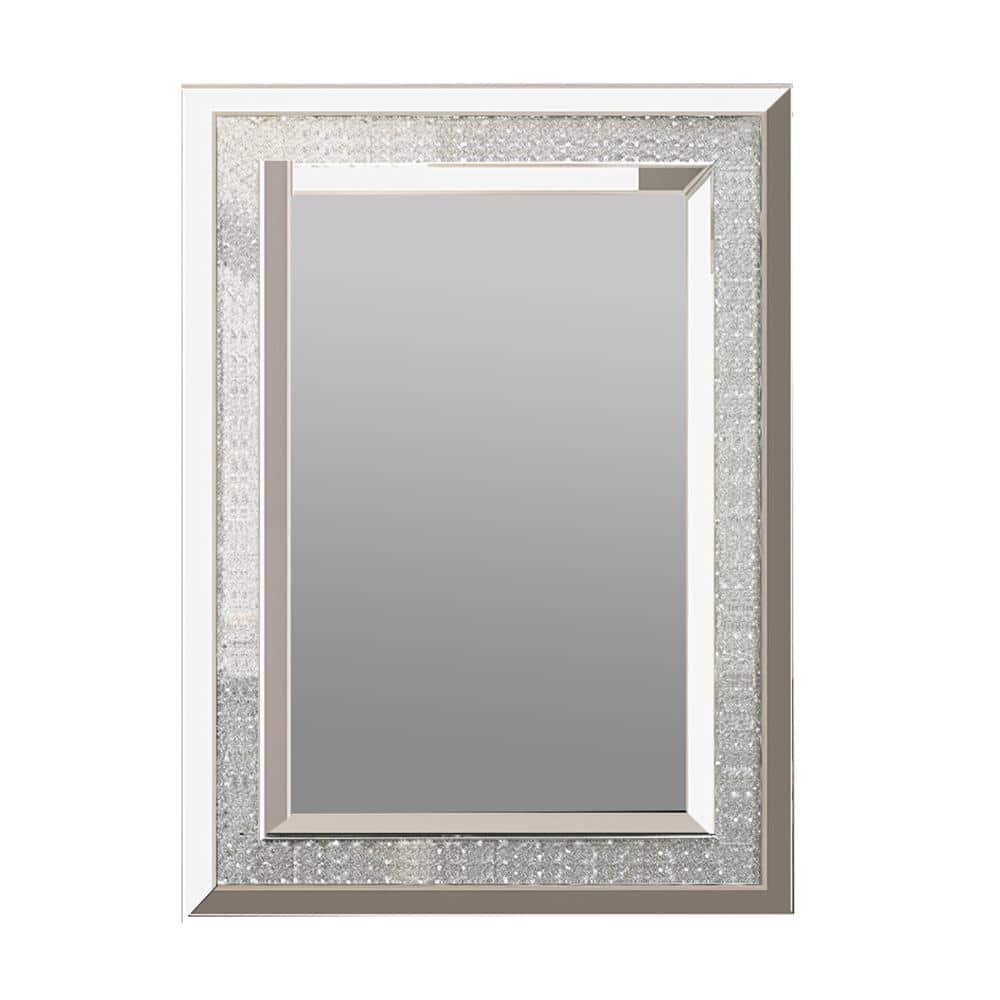 Silver 24 in. W x 32 in. H Modern Rectangular Wall Mirror for Home, Living 