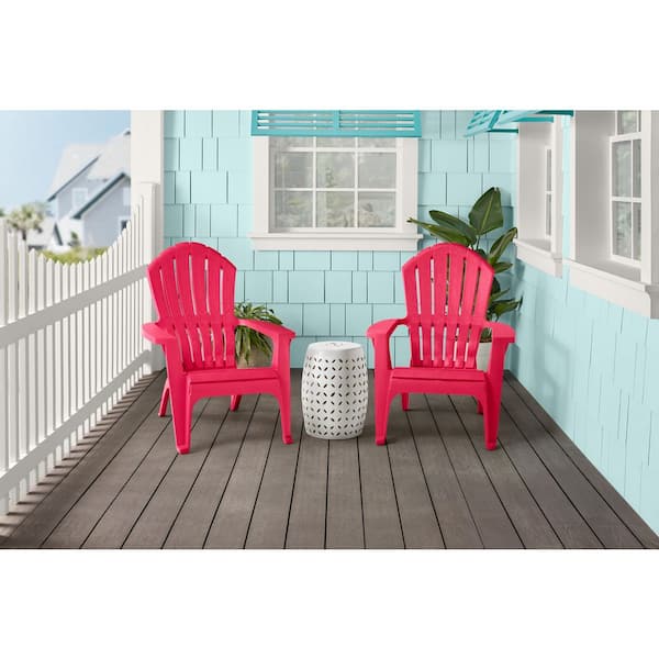 StyleWell Resin Adirondack Chair Flamingo 263148 - The Home Depot