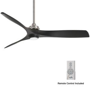 Aviation 60 in. Integrated LED Indoor Brushed Nickel and Coal Ceiling Fan with Light with Remote Control