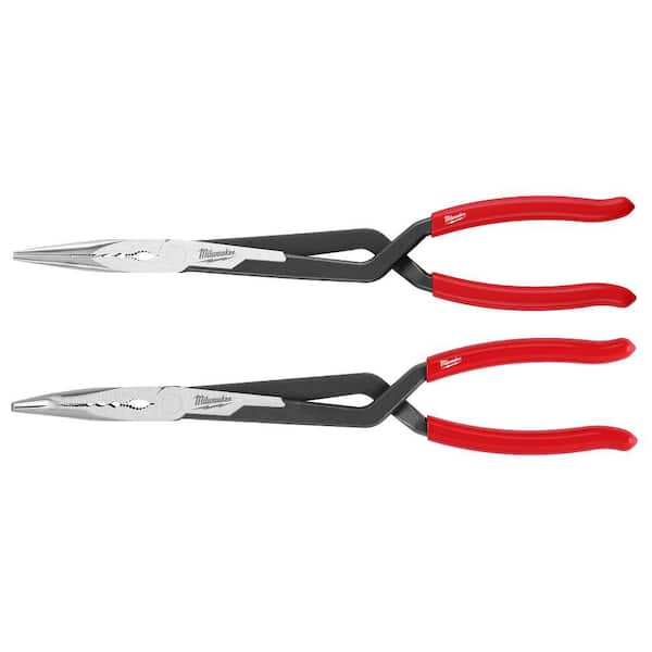 Milwaukee Long Needle Nose Pliers Set with Slip Resistant Grip (2