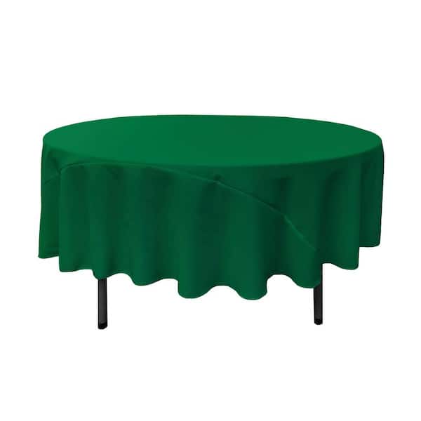 La Linen 90 In Round Emerald Green, Green Round Tablecloth