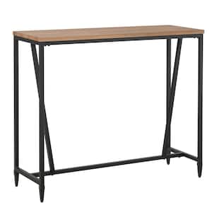 40.25 in. Brown Metal Bar Table with Large Tabletop