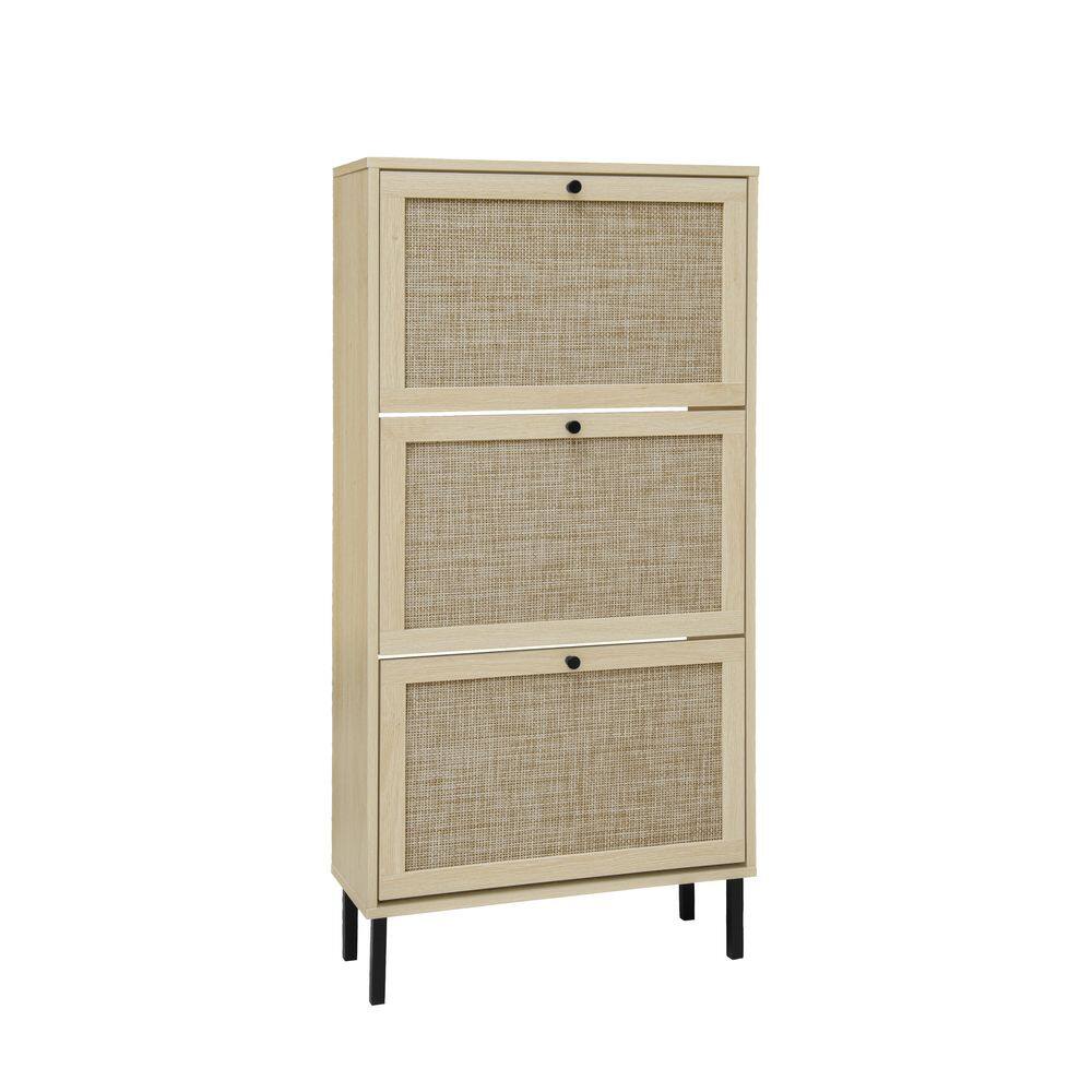 48.98 in. H x 23. 62in. W Brown Wood Freestanding Modern Shoe Storage Cabin