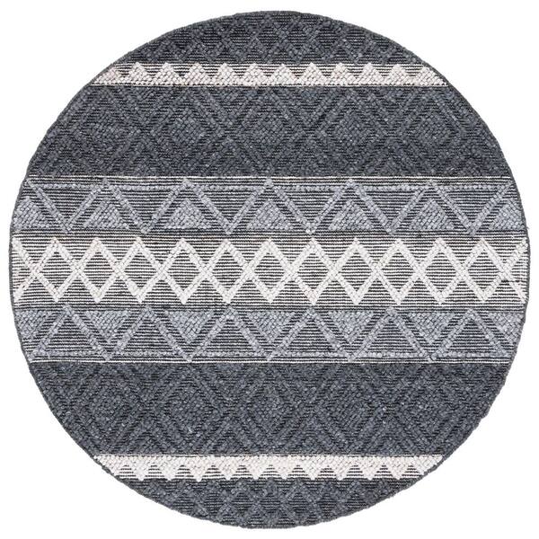 Natura 6 ft. x 6 ft. Charcoal/Ivory Tribal Round Rug