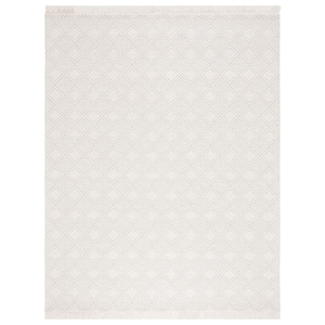 Marbella Ivory 8 ft. x 10 ft. Geometric Solid Color Area Rug