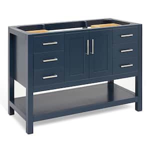 Magnolia 48 in. W x 21.5 in. D x 34.5 in. H Bath Vanity Cabinet without Top in Midnight Blue