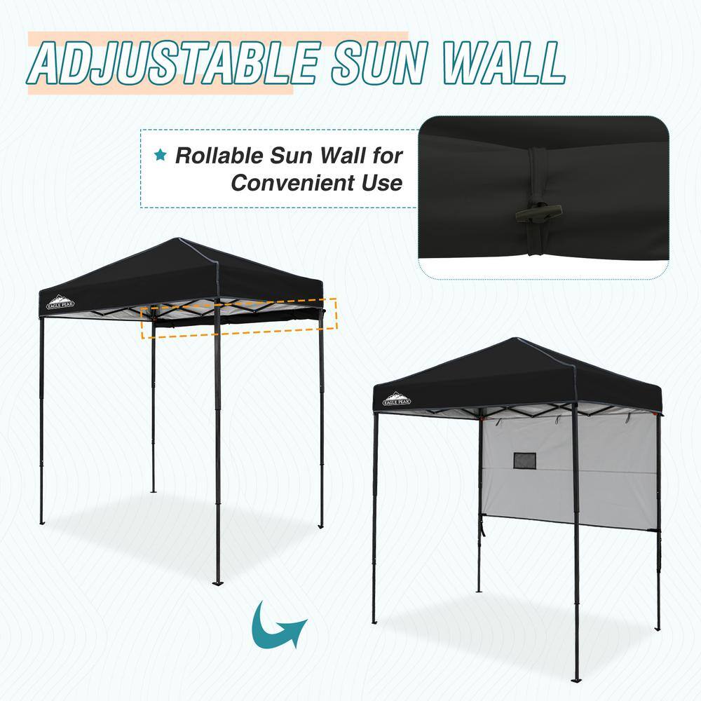 Eagle Peak 6x4 Black and Gray Adjustable Outdoor Canopy Tent