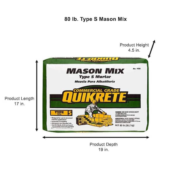 National LDS100V38W・W・K Quikrete 80 lb. Type S Mason Mix 113680 - The Home Depot